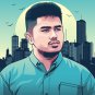 Personalized Digital Portrait From Photo - Turquoise Style
