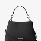 BNWT~ MICHAEL KORS LARGE SAFFIANO LEATHER PORTIA SATCHEL PURSE BAG~BLACK