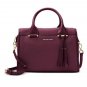 NWT~ MICHAEL KORS GENENVA LARGE PEBBLED LEATHER SATCHEL~PLUM $378