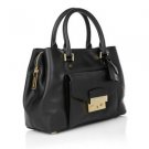 MICHAEL KORS LARGE HALEY LEATHER SATCHEL-(BLACK) $448.00 NWT