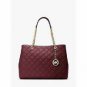 NWT~ Michael Kors Large Quilted Leather Susannah Tote Purse bag~ Merlot~ $428