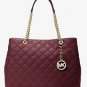 NWT~ Michael Kors Large Quilted Leather Susannah Tote Purse bag~ Merlot~ $428