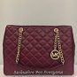 NWT~ Michael Kors Large Quilted Leather Susannah Tote Purse bag~ Merlot~ $428