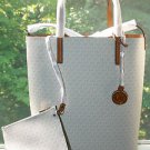 Michael Kors Hayley MK Signature Large Convertible Tote Handbag ~Vanilla~BNWT