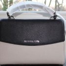 NWT~Michael Kors Small Ava Top Handle Convertible Satchel ~Cement/Black