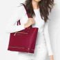 NWT~AUTHENTIC MICHAEL KORS JET SET LARGE LEATHER TOTE PURSE BAG~ OYSTER