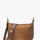 NWT Michael Michael Kors Raven Medium  Suede Messenger Bag Purse ~CARAMEL