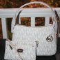 NWT ~Michael Kors Jet Set Item Small Top Zip Shoulder Bag Signature & Wristlet