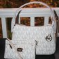 NWT ~Michael Kors Jet Set Item Small Top Zip Shoulder Bag Signature & Wristlet