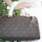 NWT~Michael Kors LARGE MK Signature PVC Satchel/Crossbody and Wristlet(BROWN)