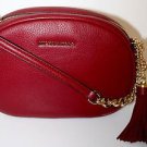 NWT MICHAE KORS LEATHER GINNY CROSSBODY MESSANGER BAG PURSE~CHERRY $228