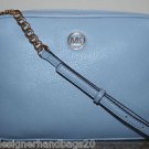 NWTMICHAEL KORS FULTON LG EW PEBBLED LEATHER CROSSBODY/SHOULDER BAG~POWDER BLUE