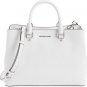 NWT Michael Kors Savannah Large Saffiano Leather Satchel Bag~OPTIC WHITE~ $368
