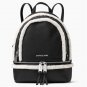 BNWT~ Michael Kors Leather & Shearling Medium Rhea Backpack Bag ~Black