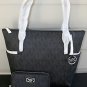 NWT~ MICHAEL KORS PVC EW TOP ZIP TOTE MULTI FUNCTION WRISTLET/WALLET ~ BLACK