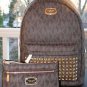 NWT~ Michael Kors Jet Set STUDDED LARGE Backpack PVC/Leather & Wristlet