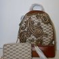NWT~ Michael Kors Jet Set STUDDED LARGE Backpack PVC/Leather & Wristlet