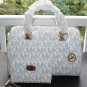 NWT~Michael Kors LARGE MK Signature PVC Satchel/Crossbody and Wristlet(Vanilla)