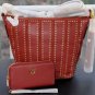 BNWT~Michael Kors Brooklyn Grommet Medium Feed Bag & Wristlet *BRICK*