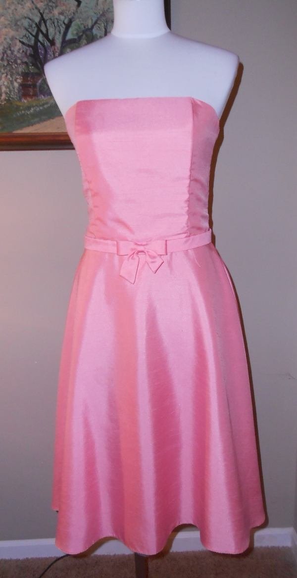 JESSICA MCCLINTOCK Pink Queen Anne Strapless Vintage Inspired Dress Size 10