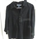 Karen Scott 100% Cotton 3/4 Sleeve Collared Top, Size XL