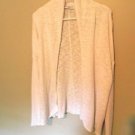 Liz Claiborne Woman Cotton Blend Open Front Sweater, White, Long Sleeve, Size 1x