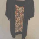 JM Collection Woman Short Sleeve Top, Shell Attached, Size 0X