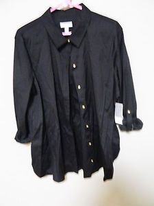 Charter Club Button Down Blouse, 3/4 rolled sleeve, size 18