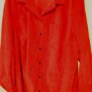 Crazy Horse Woman Stretch Button Down Blouse, Faux Suede Size 2x