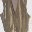 Leslie Fay Button Down Vest, Chocolate Brown Size XL