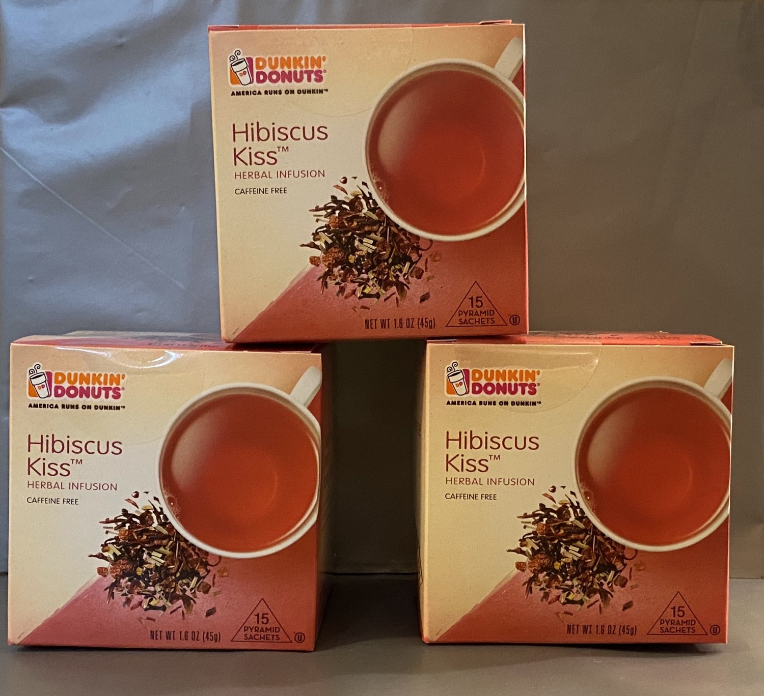Dunkin Donuts Hibiscus Kiss Herbal Infusion Tea With 45 tea bags