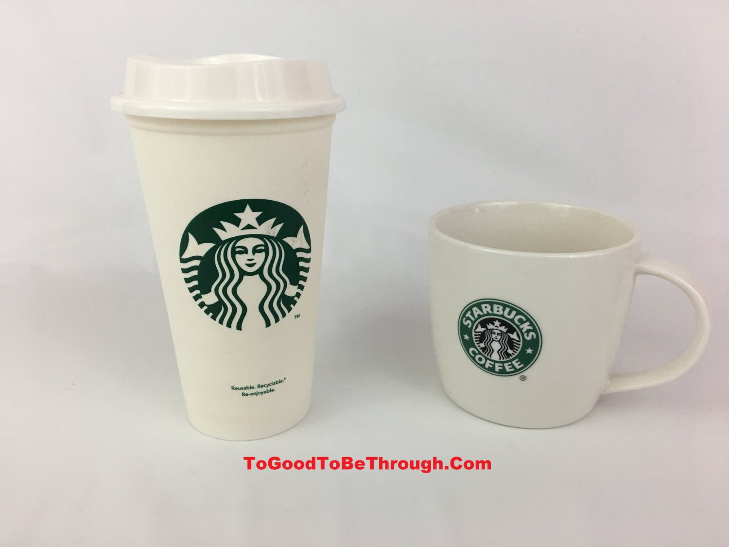 Starbucks Reusable 16fl oz Plastic Tumbler & 12fl oz Coffee Mug - White