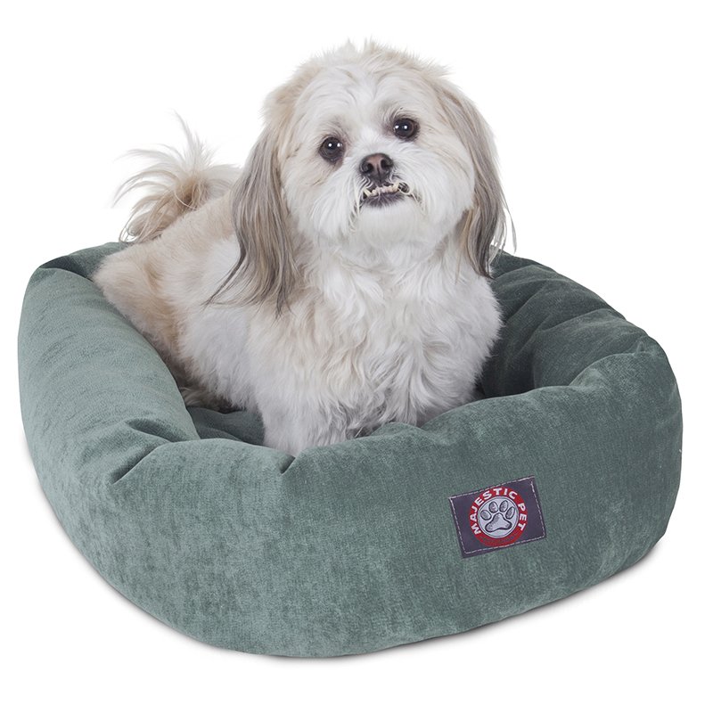 Majestic Pet Products 24inch Azure Villa Collection MicroVelvet Bagel Bed
