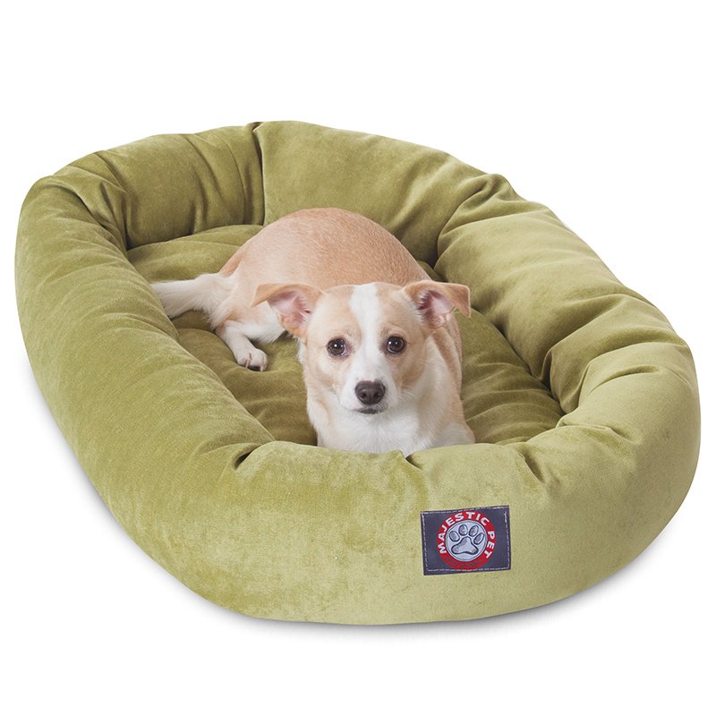 Majestic Pet Products 32inch Apple Villa Collection MicroVelvet Bagel Bed