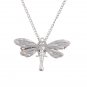 2Pcs Steampunk Dragonfly Gear Pendant Biker Gothic Necklace Mechanical Chain