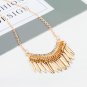 Alloy Leaf Full Crystal Pendant Gold Color Necklace