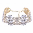 Charming Flower Rhinestone Collar Choker Alloy Necklace