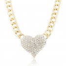3D Heart Pendant with 16 Inch Adjustable Link Chain Necklace