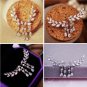 1x Pair Ladies Earrings dangle Crystal Jewelry Studs Leaf - 2 colors