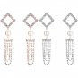 Pearl & Rhinestone Statement Crystal Long Drop Dangle Earrings - 2 colors