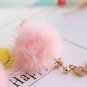 Pink Fur ball Flamingo Stud Earring