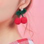Cherry Pendant Earrings Red Ball Fruit Pattern Stud Ear Wear
