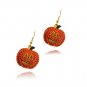 Pumpkin Ear Stud Earrings Halloween Jewelry Crystal Rhinestone