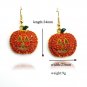 Pumpkin Ear Stud Earrings Halloween Jewelry Crystal Rhinestone