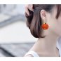 Pumpkin Ear Stud Earrings Halloween Jewelry Crystal Rhinestone