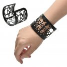 Metal Bangle Punk Style Skull Bracelet Wide Hollow-out