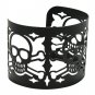 Metal Bangle Punk Style Skull Bracelet Wide Hollow-out