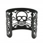 Metal Bangle Punk Style Skull Bracelet Wide Hollow-out