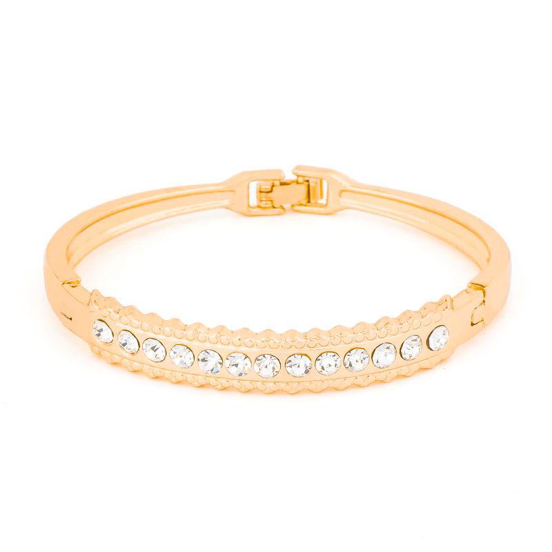 Charm Gold Color Bangles Shining Crystal Circle Cuff Bracelet