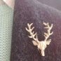 Popular Cute Gold Plated Deer Antlers Head Pin Brooches